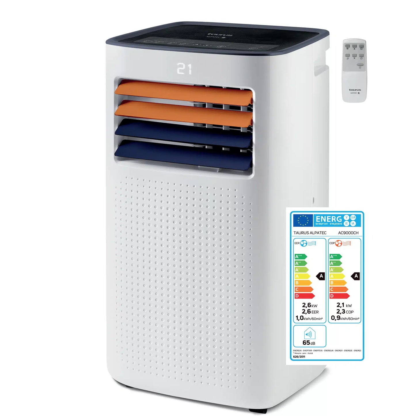 Climatiseur Mobile Taurus TEMP DESIGN+ 9000 BTU Réversible Chaud/Froid avec Télécommande
