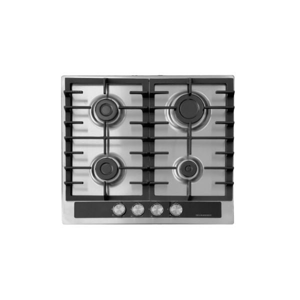 SCHNEIDER Plaque de cuisson à gaz encastrable 4 feux acier inoxydable - 6721-27