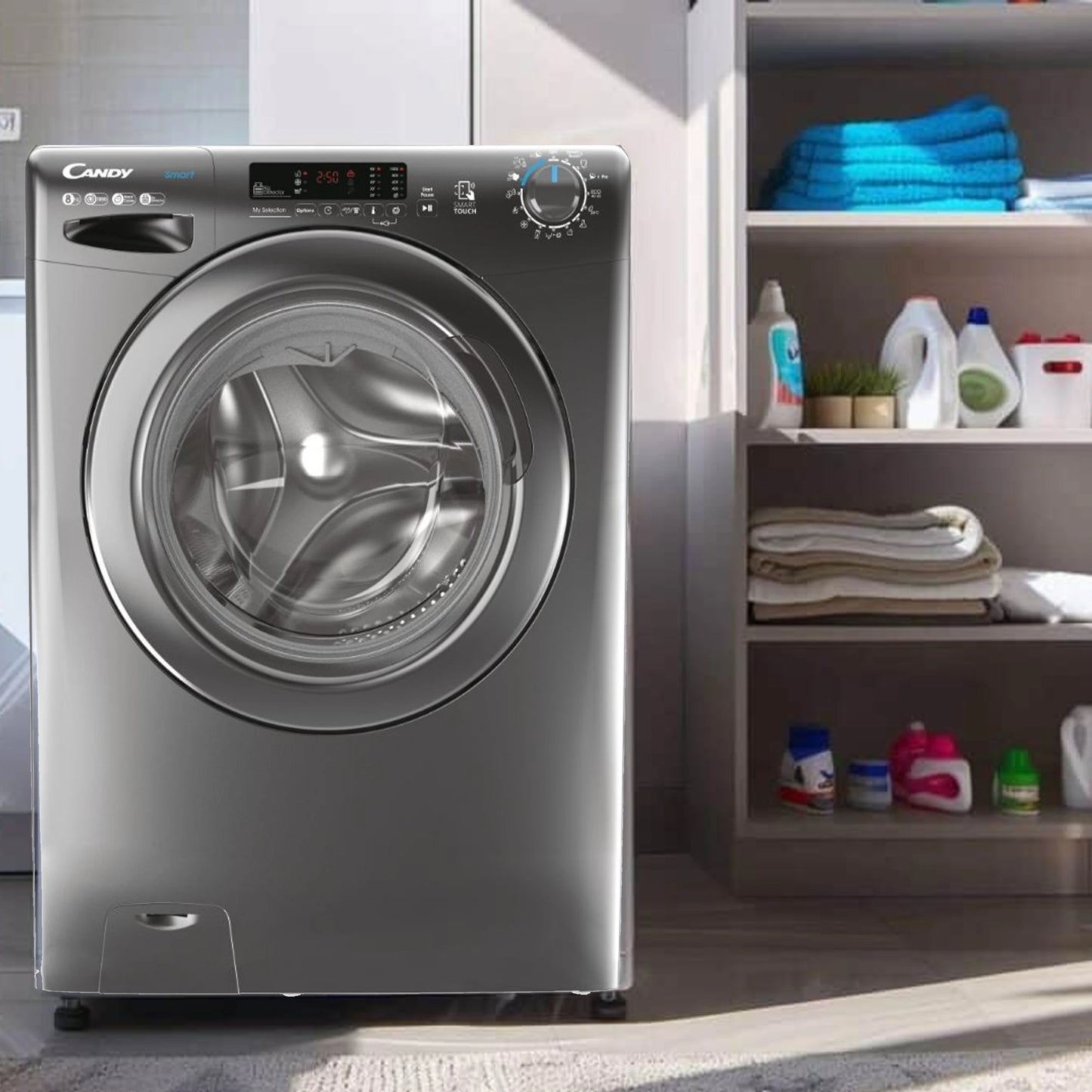 Candy Lave‑linge hublot Smart – 8 kg, NFC connectée, départ différé, 16 programmes – CS 1082DGG/1‑15