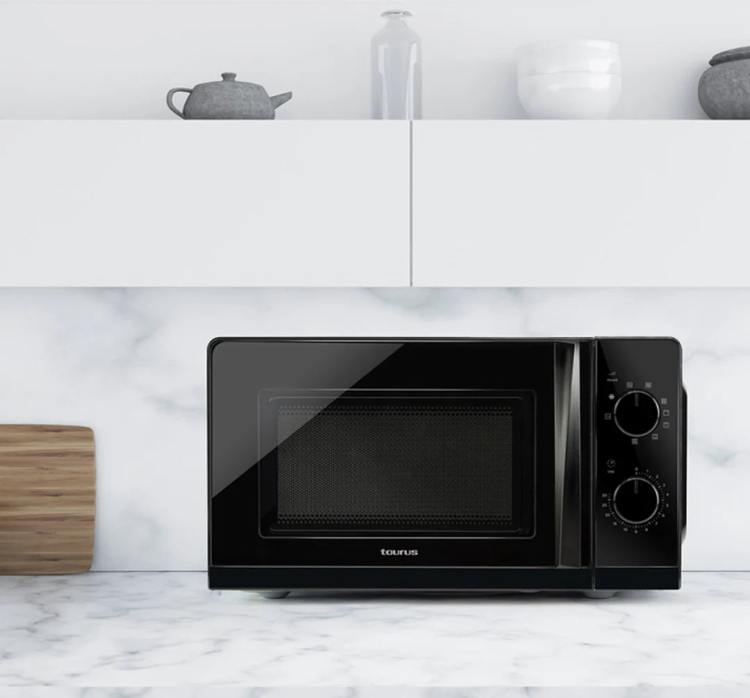 Taurus Micro‑ondes Ready Black Grill – 20 L, 700 W micro‑ondes + 900 W grill, 9 niveaux & fonctions combinées
