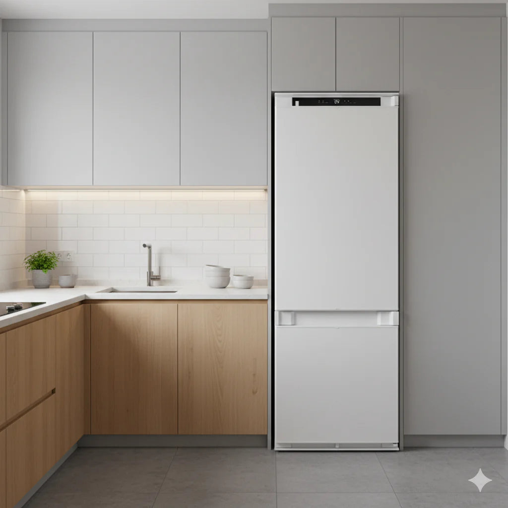 Haier Réfrigérateur combiné encastrable 70 cm – 382 L, Total No Frost, Air Surround, Wi-Fi hOn – HBQW5719E