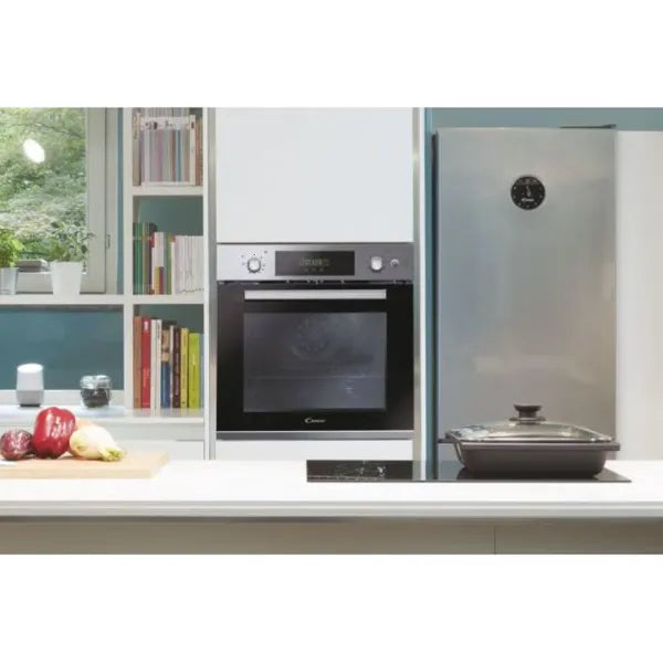Candy Four encastrable vapeur Smart Steam 60 cm – 70 L, 8 fonctions, chaleur tournante, nettoyage Aquactiva – FCPS615X/1/E