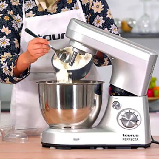 Taurus Robot Pétrin – Bol inox 5 L, 1200 W, 6 vitesses + Turbo