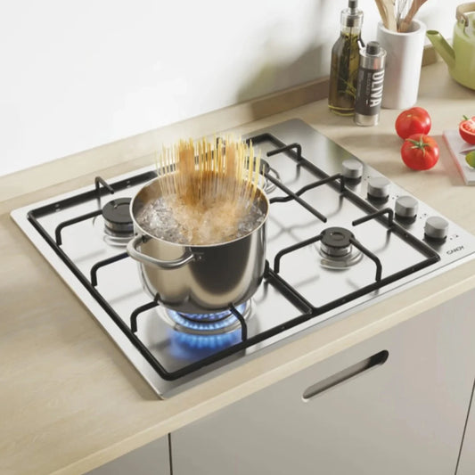 Candy Idea Table de cuisson gaz encastrable 4 zones – Inox 60 cm – CHW60LX