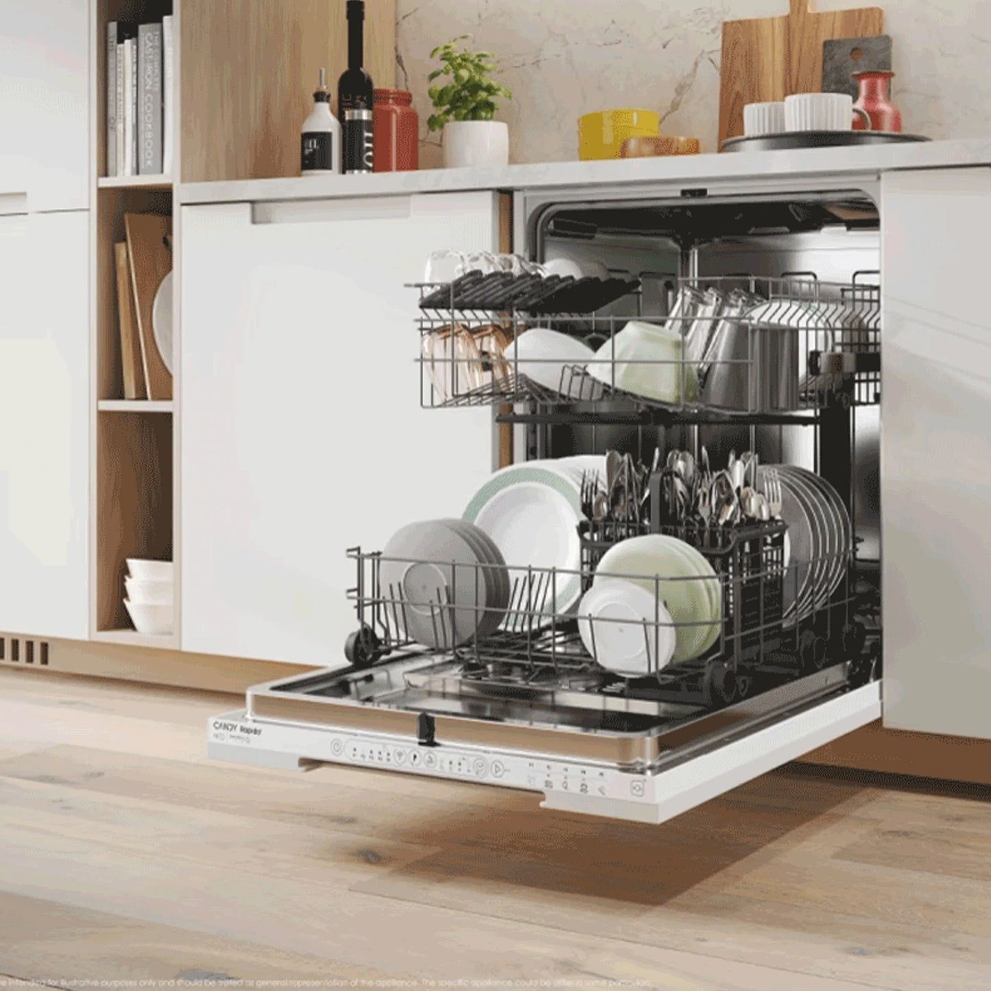 Candy Lave‑vaisselle Rapide – 13 couverts, 5 programmes rapides, Motorisation Inverter & Wi‑Fi – CI 3E53L0W