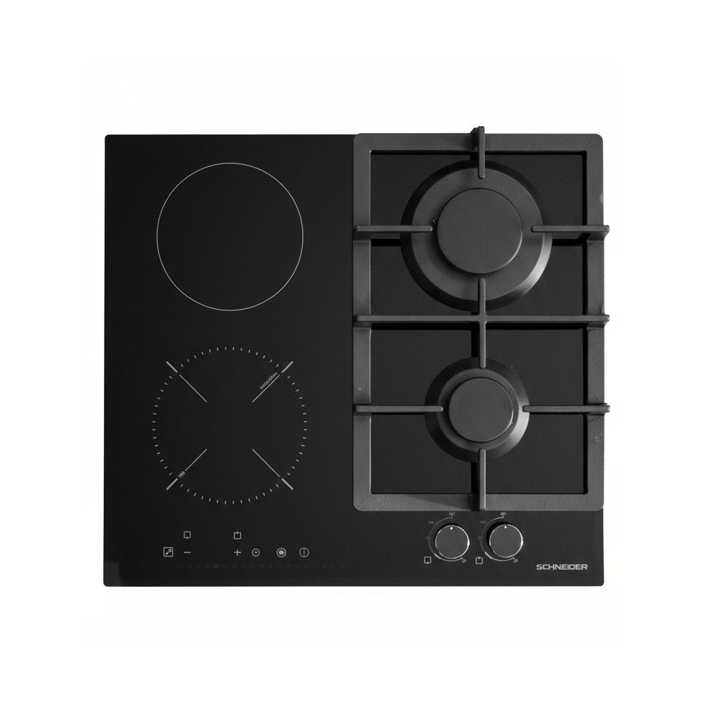 SCHNEIDER Plaque de cuisson Mixte 60 cm en Verre Noir – HSC-IG604M
