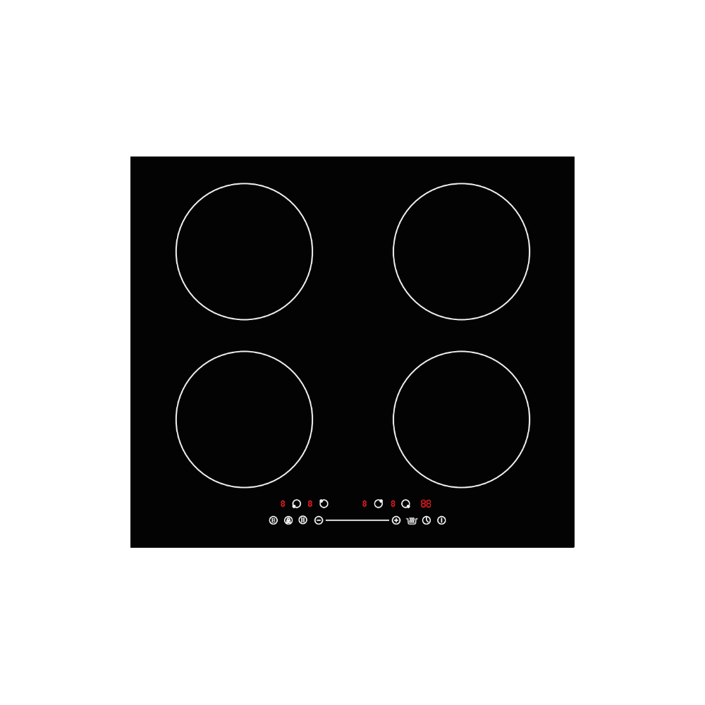 SCHNEIDER Plaque à Induction 60 cm – 4 Zones de Cuisson en Verre Noir – HSC-IF7008S