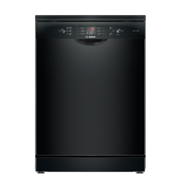 Bosch Lave-vaisselle pose libre 60 cm noir - 6 programmes, Extra Dry, HygienePlus, AquaStop - SMS46NB20V