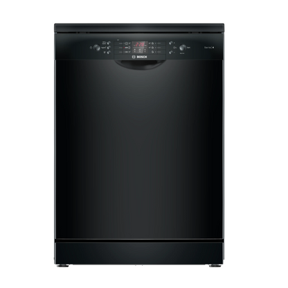 Bosch Lave-vaisselle pose libre 60 cm noir - 6 programmes, Extra Dry, HygienePlus, AquaStop - SMS46NB20V