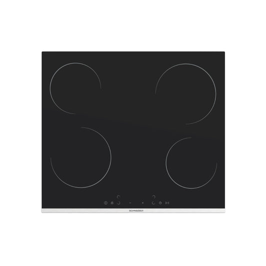 Plaque Schneider MS261SCH 4 Foyers 60 cm Vitrocéramique verre noir