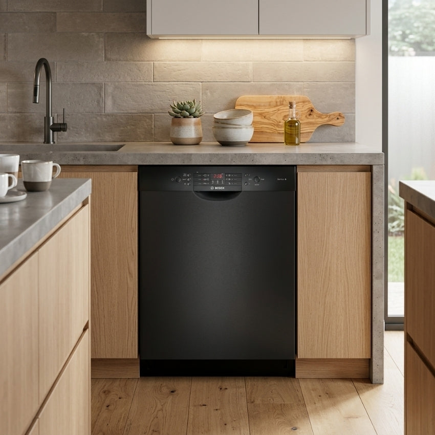 Bosch Lave-vaisselle pose libre 60 cm noir - 6 programmes, Extra Dry, HygienePlus, AquaStop - SMS46NB20V