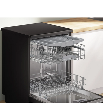 Bosch Lave-vaisselle pose libre 60 cm noir - 6 programmes, Extra Dry, HygienePlus, AquaStop - SMS46NB20V