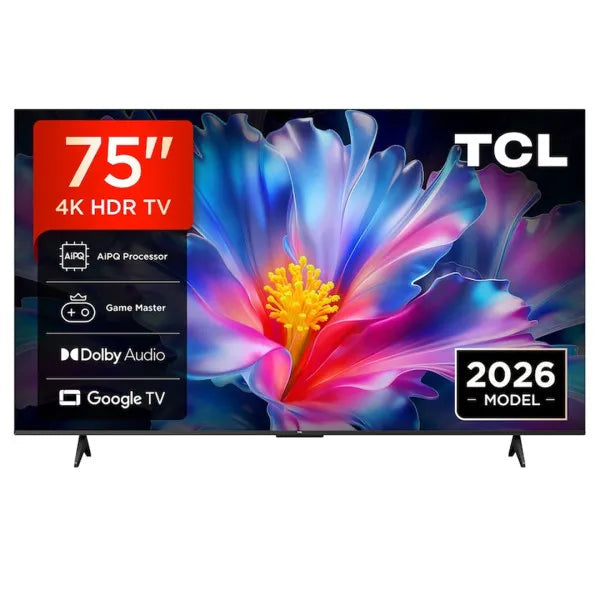 TCL TV 75 pouces 4K HDR - Google TV, Dolby Audio, AiPQ, design métallique sans bord - 75P6L
