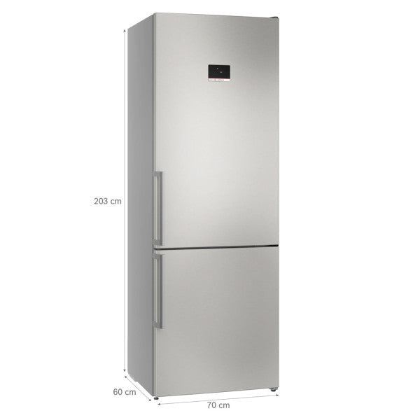 Bosch Réfrigérateur combiné 440 L No Frost 203 x 70 cm - VitaFresh XXL, Multi Airflow, Perfect Fit - KGN497ICT