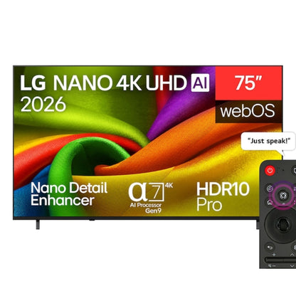 LG TV NanoCell 75 Pouces 4K UHD Smart TV HDR10 Pro webOS VRR AI Gen9 – 75NU850B6LA