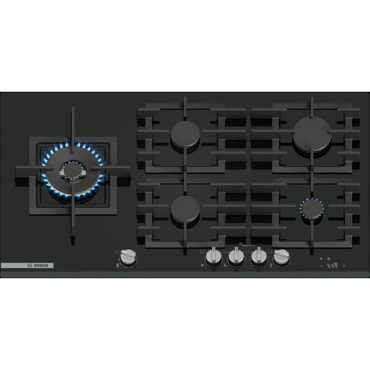 Bosch PRS9A6H40 Plaque Gaz Série 8 90 cm Verre Trempé Noir |