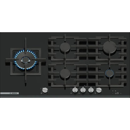Bosch PRS9A6H40 Plaque Gaz Série 8 90 cm Verre Trempé Noir |