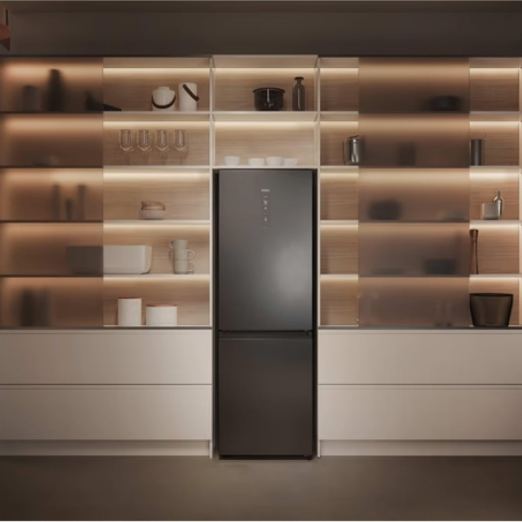 Haier HDPR3618DNPD – Réfrigérateur Combiné 355L No Frost, 2 Portes, Classe D, Zone 0°C, Inox