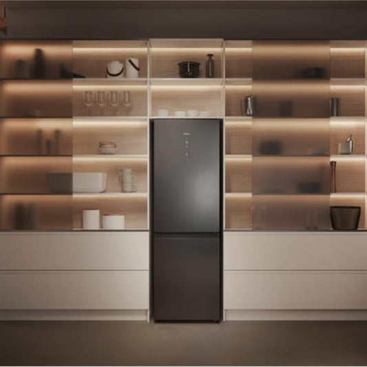 Haier HDPR3618DNPD – Réfrigérateur Combiné 355L No Frost, 2 Portes, Classe D, Zone 0°C, Inox