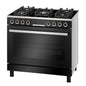 Bosch Cuisinière gaz Série 8 90 cm - 5 feux dont Wok 4,2 kW - Four XXL 147 L - Double tournebroche - HJY5G7V61S