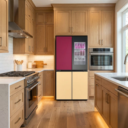 LG Réfrigérateur French Door 4 portes 617 L - InstaView, MoodUP, LINEAR Cooling, Door Cooling+, ThinQ Wi-Fi - GR-A24FDMMB