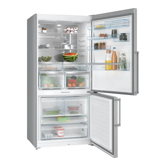Bosch Réfrigérateur combiné pose libre - 624 L, 186 x 86 cm, Total No Frost, VitaFresh Plus, Home Connect, acier brossé anti-traces - KGP86FIC0N