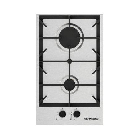 SCHNEIDER Plaque de Cuisson Gaz 30 cm – Inox avec Grilles en Fonte – HB302MS