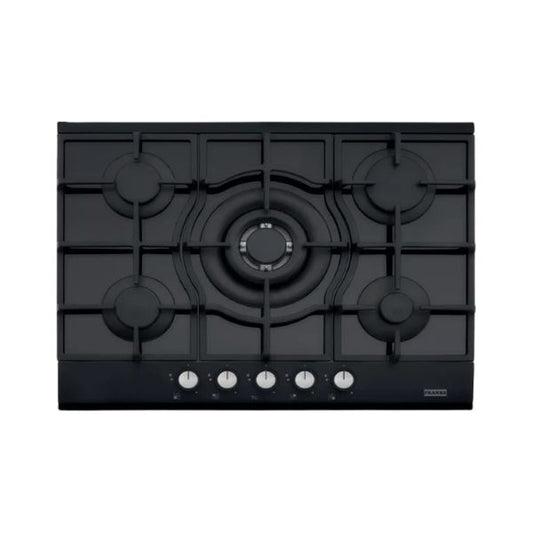 FRANKE Plaque de cuisson à gaz 5 feux en verre noir – FHNG 705 4G TC BK C
