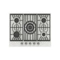SCHNEIDER Plaque de cuisson Gaz 70 cm en Inox – 5 Feux avec Brûleur Central Wok & Grilles en Fonte - 74GT IX FLINN