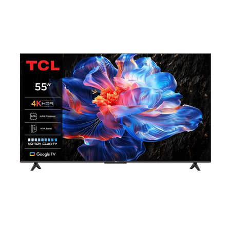 TCL TV QLED 55” – 4K UHD (3840×2160), Google TV, HDR10+, Dolby Atmos, Wi‑Fi, Bluetooth 5.0, 4×HDMI, 2×USB – TCL 55P6K