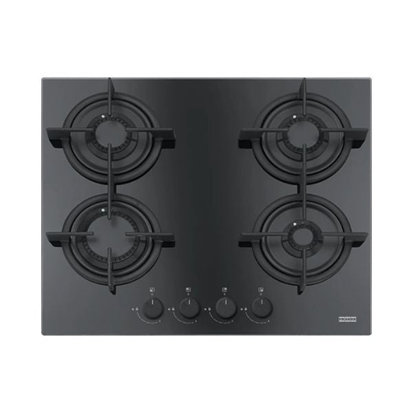 FRANKE Plaque de cuisson à gaz 4 feux verre noir – FHCR 604 4G HE BK C