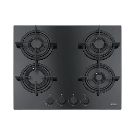 FRANKE Plaque de cuisson à gaz 4 feux verre noir – FHCR 604 4G HE BK C