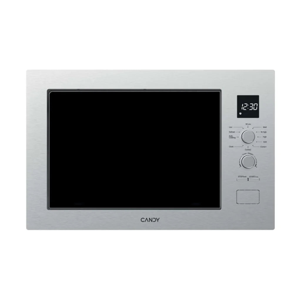 Candy Micro-ondes gril encastrable Wave 600 – 25 L, 850 W micro-ondes / 1200 W gril, inox, commandes électroniques – CA38FL7NWX