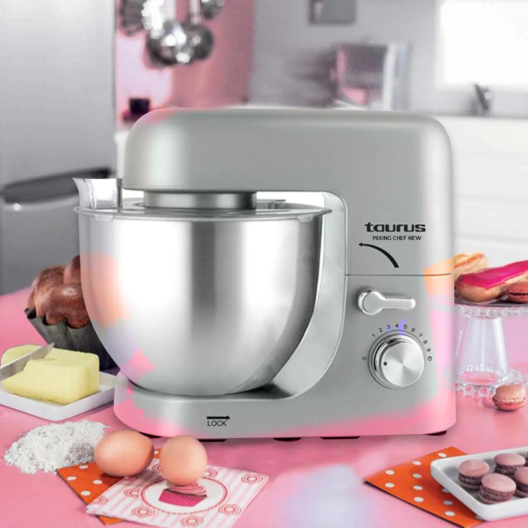 Taurus Pétrin Mixing Chef– 1800 W, Bol Inox 7 L, 8 Vitesses
