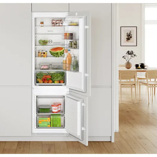 Bosch Combiné encastrable congélateur en bas – 270 L (200 L réfrigérateur + 70 L congélateur) – charnière coulissante – KIV87NS306