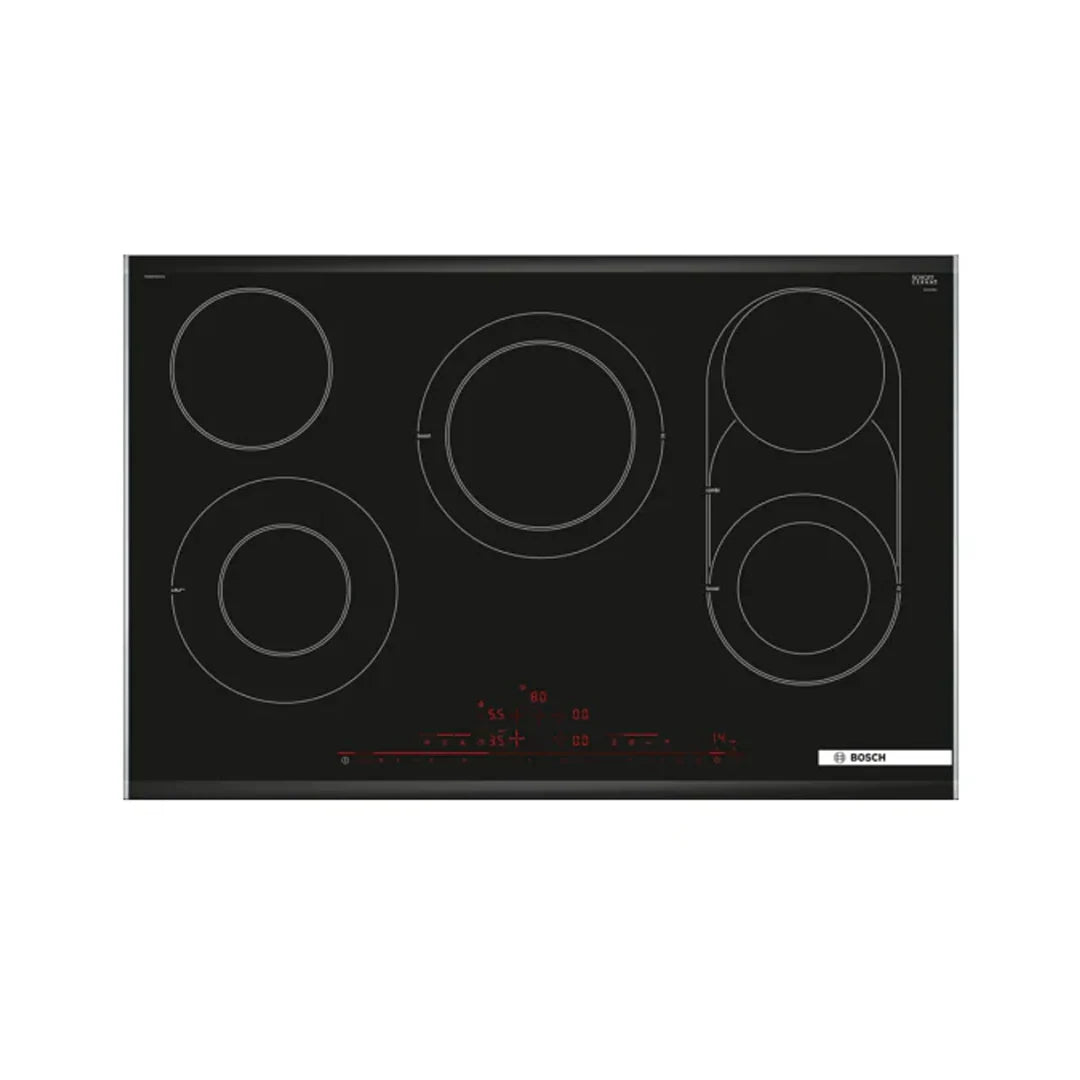 Bosch Plaque Vitro‑céramique 5 Zones 80 cm – Touch Control, CombiZone & Home Connect – PKM875DV1D