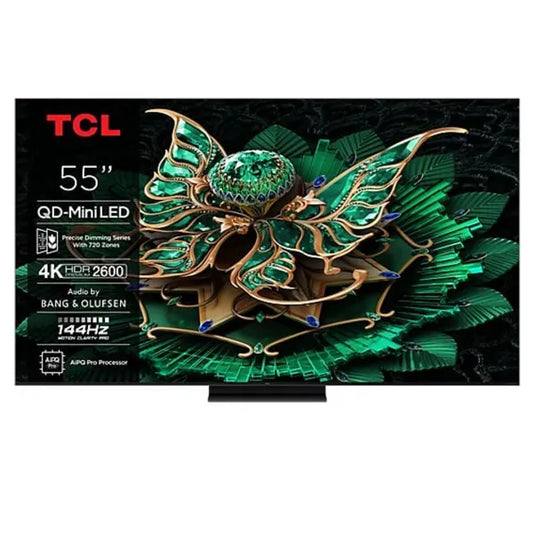 TCL TV QD-Mini LED 55″ 4K – 2600 nits, 720 zones, Dolby Vision IQ, Google TV, HDMI 2.1 – 55C7K