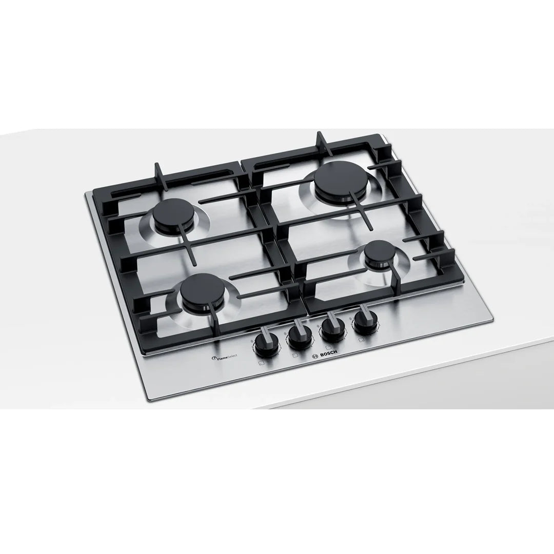 Bosch Table gaz 60 cm Acier inox – 4 foyers – PCP6A5B90