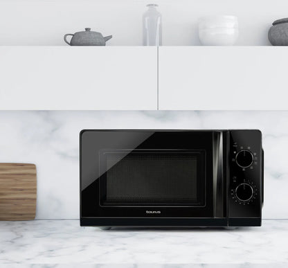 Taurus Micro‑ondes Ready Black Grill – 20 L, 700 W micro‑ondes + 900 W grill, 9 niveaux & fonctions combinées