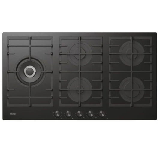 Haier I‑Move Series 6 – Plaque de cuisson gaz sur verre trempé 90 cm, 5 foyers – HAVG9WL38WPB