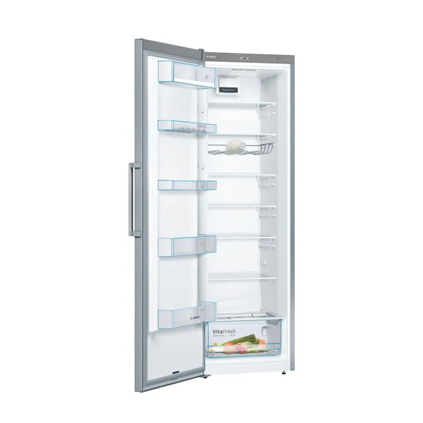 Bosch Réfrigérateur Pose‑Libre Série 4 – 346 L, Inox, LED, VitaFresh, Super Cooling – KSV36VL30U