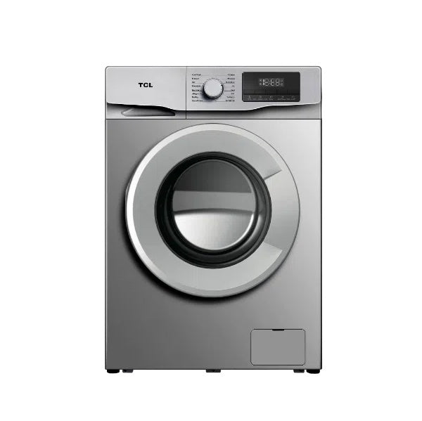 TCL Lave-linge à chargement frontal – 8 kg, Inverter, Écran digital, Gris – P608FLG