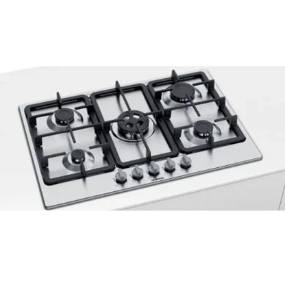 Bosch Plaque de cuisson gaz 75 cm - 5 brûleurs, grilles en fonte, auto-allumage -
PGQ7B5K90
