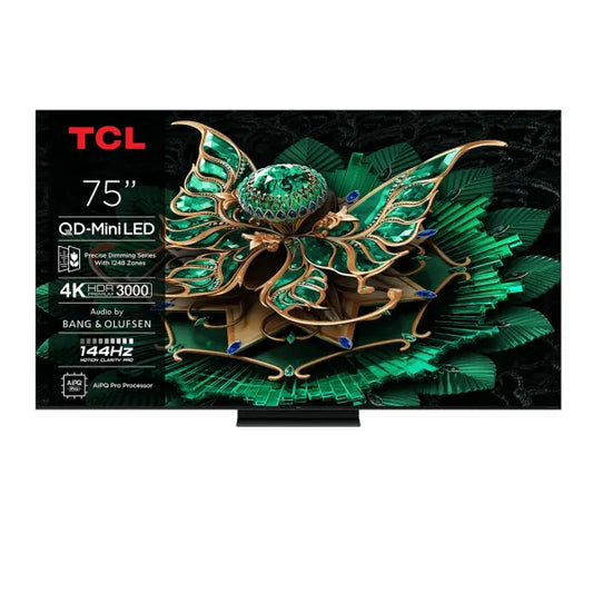 TCL TV QD-Mini LED 75″ 4K – 3000 nits HDR, 144 Hz, Dolby Vision/Atmos, Google TV, HDMI 2.1 – 75C7K