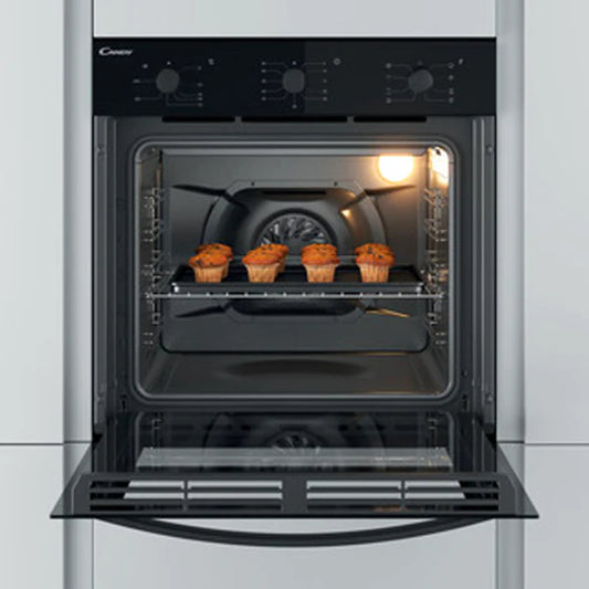 Candy Four Électrique Encastrable – 70 L, Chaleur Pulsée 8 Fonctions, Noir – FCS612N/E
