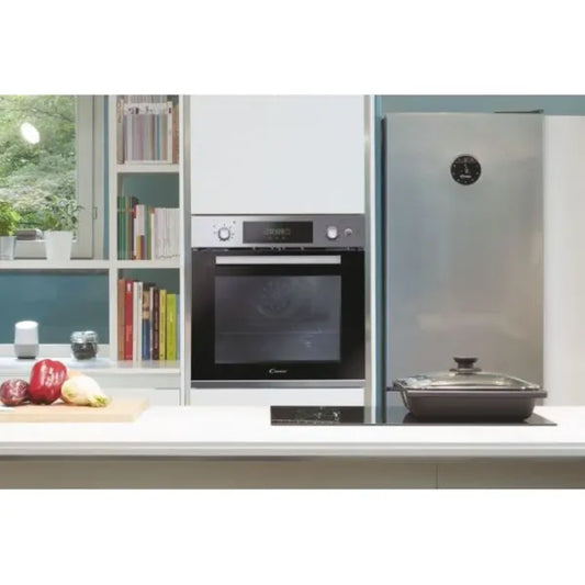 Candy Four encastrable vapeur Smart Steam 60 cm – 70 L, 8 fonctions, chaleur tournante, nettoyage Aquactiva – FCPS615X/1/E