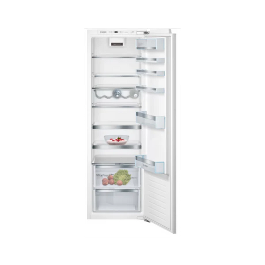 Bosch Réfrigérateur encastrable Série 6 – 319 L, no‑frost, charnière plate (177 × 55,8 cm) – KIR81AF30U