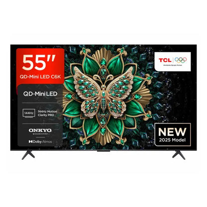 TCL TV QD-Mini LED 55″ 4K UHD – 144 Hz, Dolby Vision/Atmos, Google TV, ONKYO 2.1, AiPQ Pro – 55C6K