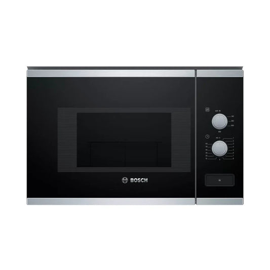 Bosch Micro‑ondes Encastrable 20 L – 5 Niveaux, Plateau 25 cm, Cavité Inox – BFL520MS0