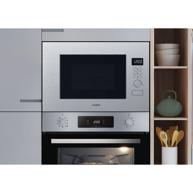 Candy Micro-ondes encastrable gril – 20 L, 850 W, gril 1200 W, inox, Full Door – CA38FL7NWBX